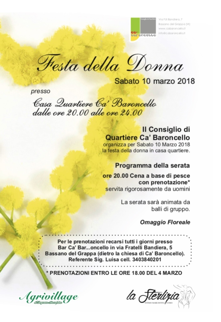 locandina Festa della donna 2018